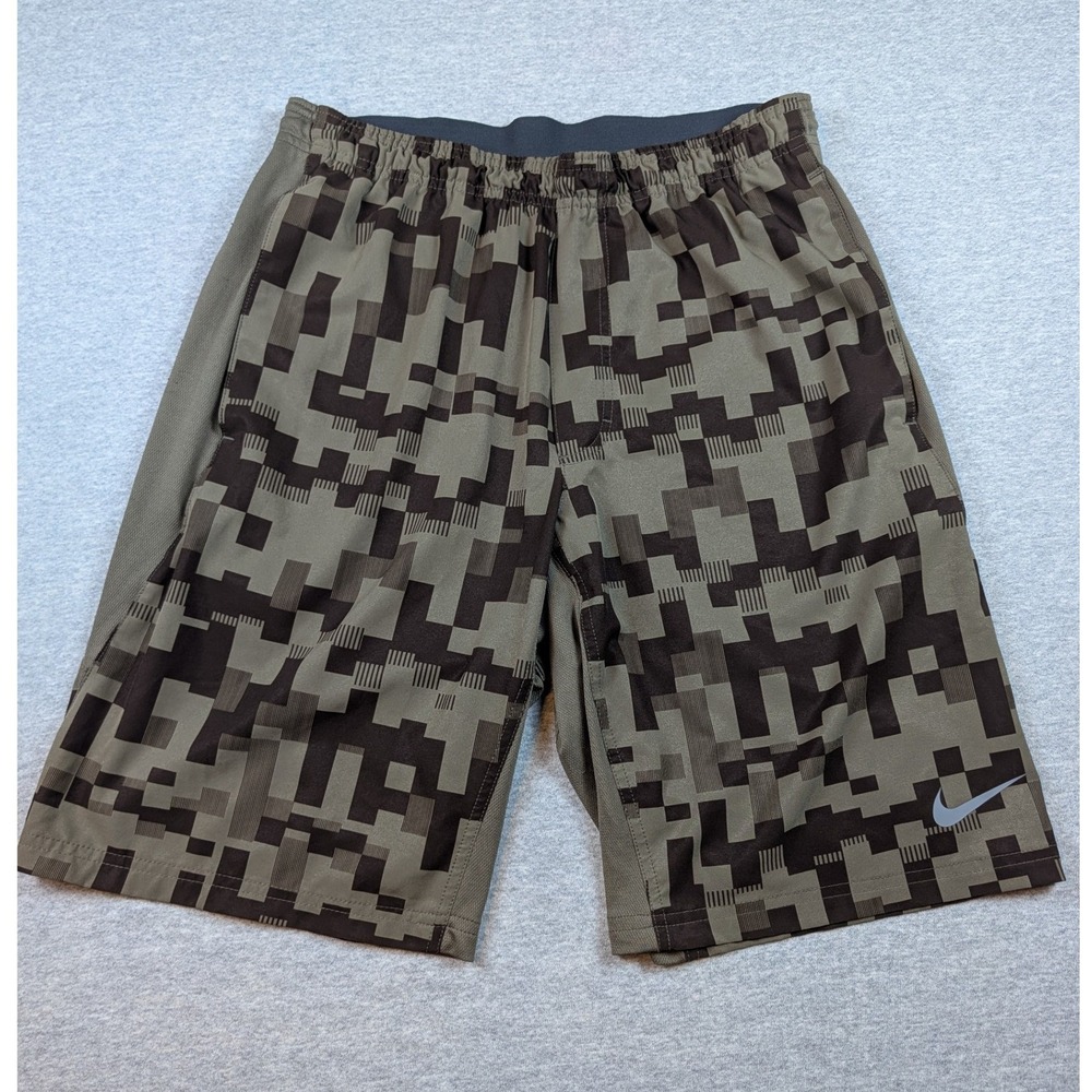 Nike Tennis Dri-FIT Shorts Mens Small Tennis Brown Digital Pixel Camo Athletic